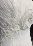 Unique Bridal Gown A Line Spaghetti Straps Lace Tulle Sleeveless White 50s Wedding Dresses Modest Bridal Gowns HZ1121
