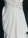 Retro Bridal Gown 1960s A line Strapless Sleeveless Chiffon Pleated Beads Long White Wedding Dresses Elegant Bridal Gowns HZ1121