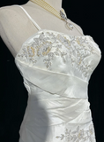 Retro Bridal Gown 1960s Mermaid Spaghetti Straps Sleeveless Lace Long White 60s Wedding Dresses Elegant Bridal Gowns HZ1121