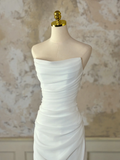 Modest Bridal Gown Mermaid Sweetheart Sleeveless Chiffon Long White Wedding Dresses Elegant Bridal Gowns HZ1121