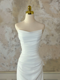 Modest Bridal Gown Mermaid Sweetheart Sleeveless Chiffon Long White Wedding Dresses Elegant Bridal Gowns HZ1121