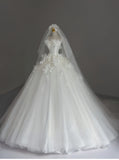 Pretty Wedding Dress Ball Gown Strapless White Long Tulle Wedding Dresses Bridal Gowns Brides Gown HZ1121