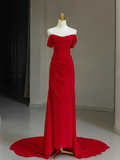Modest Bridal Gown Sheath Off The Shoulder With Short Sleeves Tulle Wedding Dresses Elegant Brides Gowns HZ1121