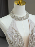 Modest Bridal Gown Mermaid Scoop Neck Tulle Silver Beads Long White Wedding Dresses Elegant Bridal Gowns HZ1121
