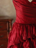 Elegant Sheath Halter Wine Red Satin Long Prom Dresses Party Dress Summer 20th Birthday Outfits 18th Birthday Dresses HZ1121