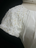 Modest Bridal Gown A line Square Neck White Short Sleeves Chiffon Wedding Dresses Timeless Brides Bridal Gowns HZ1121