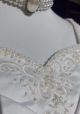 Vintage Bridal Gown A line Square Neck White Short Sleeves Satin 60s Wedding Dresses Timeless Brides Bridal Gowns HZ1121