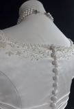 Vintage Bridal Gown A line Square Neck White Short Sleeves Satin 60s Wedding Dresses Timeless Brides Bridal Gowns HZ1121