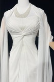 Unique Bridal Gown A Line Spaghetti Straps Chiffon Long White 50s Wedding Dresses Vintage Bridal Gowns HZ1121