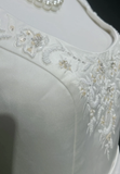 Unique Bridal Gown Ball Gown Square Neck Long White Satin 70s Wedding Dresses Vintage Bridal Gowns HZ1121