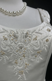 Unique Bridal Gown Ball Gown Square Neck Long White Satin 70s Wedding Dresses Vintage Bridal Gowns HZ1121