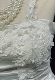 Classic Elegant Wedding Gown Mermaid One Shoulder Long White Satin 70s Wedding Dresses Vintage Bridal Gowns HZ1121