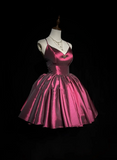 Vintage Ball Gown Spaghetti Straps Burgundy Mini Short Formal 8th Grade Homecoming Dresses Summer Middle School Hoco Dress 20th Birthday Outfits HZ1121