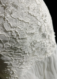 Classic Elegant Wedding Gown Mermaid Short Sleeves White Lace 80s Wedding Dresses Vintage Bridal Gowns HZ1121