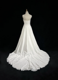 Unique Wedding Dress A Line Square Neck White Chiffon Beads 90s Wedding Dresses Vintage Bridal Gowns HZ1121
