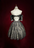 Vintage Ball Gown Off The Shoulder Black Tulle Lace Formal 8th Grade Homecoming Dresses Summer Middle School Hoco Dress 20th Birthday Outfits HZ1121