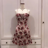 Cute A line Spaghetti Straps Burgundy Floral Short Formal 8th Grade Homecoming Dresses Summer Middle School Hoco Dress Homecoming Outfits HZ1121