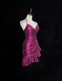 Vintage Sheath Halter Satin Mini Short Formal 8th Grade Homecoming Dresses Summer Middle School Hoco Dress Homecoming Outfits HZ1121
