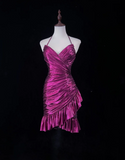 Vintage Sheath Halter Satin Mini Short Formal 8th Grade Homecoming Dresses Summer Middle School Hoco Dress Homecoming Outfits HZ1121