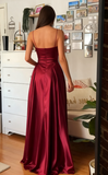 Elegant A line Spaghetti Straps Burgundy Backless Long Prom Dresses Party Dress Summer 20th Birthday Outfits 18th Birthday Dress Inspo For Teens HZ1121