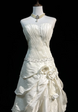 Classic Wedding Dress A Line Sweetheart White Satin Long 70s Wedding Dresses Vintage Bride Dress Bridal Gowns HZ1121