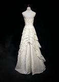 Classic Wedding Dress A Line Sweetheart White Satin Long 70s Wedding Dresses Vintage Bride Dress Bridal Gowns HZ1121