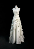 Classic Wedding Dress A Line Sweetheart White Satin Long 70s Wedding Dresses Vintage Bride Dress Bridal Gowns HZ1121