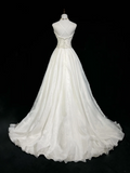 Unique Bridal Dress A Line Spaghetti Straps White Lace Long 90s Wedding Dresses Vintage Bride Dress Bridal Gowns HZ1121