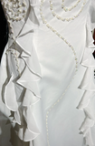 Unique Bridal Dress A line Halter Wedding Dress With Beads Layers White 90s Chiffon Wedding Dresses Vintage Bride Dress Bridal Gowns HZ1121