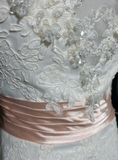 Classic Wedding Dress Mermaid Strapless White Lace Long 70s Wedding Dresses Vintage Bride Dress Bridal Gowns HZ1121