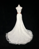 Classic Wedding Dress Mermaid Strapless White Lace Long 70s Wedding Dresses Vintage Bride Dress Bridal Gowns HZ1121
