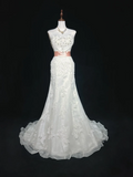 Classic Wedding Dress Mermaid Strapless White Lace Long 70s Wedding Dresses Vintage Bride Dress Bridal Gowns HZ1121