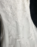 Classic Wedding Dress Mermaid Strapless White Lace Long 70s Wedding Dresses Vintage Bride Dress Bridal Gowns HZ1121