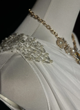 Unique Bridal Dress A line One Shoulder Chiffon White Wedding Dress With Beads 90s Wedding Dresses Vintage Bride Dress Bridal Gowns HZ1121