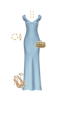 Elegant Sheath Light Sky Blue Satin Long Prom Dresses Party Dress Summer 20th Birthday Outfits 18th Birthday Dresses HZ1121