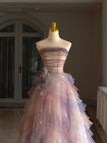 Luxury Ball Gown Strapless Sleeveless Tulle Quinceanera Dress Formal Gowns Vestido De 15 Anos Sweet 16 Dress HZ1121
