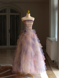 Luxury Ball Gown Strapless Sleeveless Tulle Quinceanera Dress Formal Gowns Vestido De 15 Anos Sweet 16 Dress HZ1121