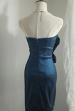 Retro Sheath Strapless Navy Blue Taffeta Mini Short Formal 8th Grade Homecoming Dresses Summer Middle School Hoco Dress 18th Birthday Outfits HZ1121