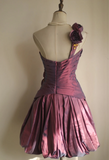Retro Ball Gown One Shoulder Burgundy Taffeta Mini Short Formal 8th Grade Homecoming Dresses Summer Middle School Hoco Dress 16th Birthday Outfits HZ1121