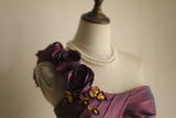 Retro Ball Gown One Shoulder Burgundy Taffeta Mini Short Formal 8th Grade Homecoming Dresses Summer Middle School Hoco Dress 16th Birthday Outfits HZ1121
