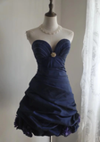 Retro Ball Gown Sweetheart Royal Blue Taffeta Mini Short Formal 8th Grade Homecoming Dresses Summer Middle School Hoco Dress 16th Birthday Outfits HZ1121