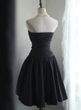 Retro A line Sweetheart Black Taffeta Mini Short Formal 8th Grade Homecoming Dresses Summer Middle School Hoco Dress 16th Birthday Outfits HZ1121