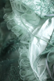 Vintage Ball Gown Off The Shoulder Green Lace Mini Short Formal 8th Grade Homecoming Dresses Summer Middle School Hoco Dress 20th Birthday Outfits HZ1121
