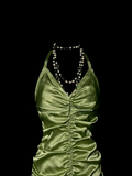 Unique Sheath Halter Sleeveless Short Mini Green Formal 7th Grade Homecoming Dresses Middle School Prom Dress Hoco Outfits HZ1121