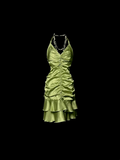 Unique Sheath Halter Sleeveless Short Mini Green Formal 7th Grade Homecoming Dresses Middle School Prom Dress Hoco Outfits HZ1121