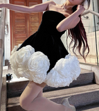 Trendy Ball Gown Strapless Black Velvet Mini Short Formal 7th Grade Homecoming Dresses Middle School Short Prom Dress Hoco Outfits HZ1121