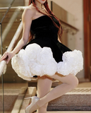 Trendy Ball Gown Strapless Black Velvet Mini Short Formal 7th Grade Homecoming Dresses Middle School Short Prom Dress Hoco Outfits HZ1121