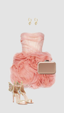 Cute Ball Gown Strapless Pink Tulle Mini Short Formal 7th Grade Homecoming Dresses Middle School Short Prom Dress Hoco Outfits HZ1121