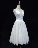 Princess Bridal Dress A line V Neck Lace Short Wedding Dress Summer Beach Wedding Dresses Modest Wedding Gowns HZ1121