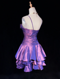 Trendy A Line Spaghetti Straps Grape Mini Short Formal 8th Grade Homecoming Dresses Middle School Short Prom Dress Hoco Outfits HZ1121